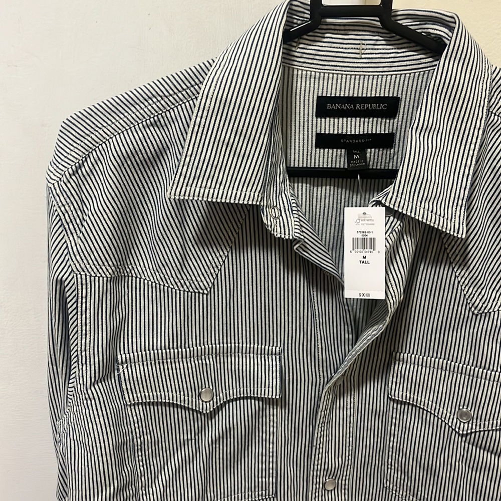 Striped button down dress shirt